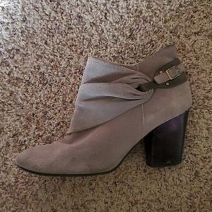 Grey suede ankle boots